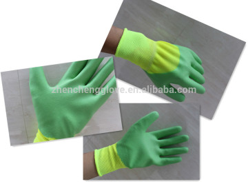 Nylon green Latex coated Working Glove,Nylon Latex Gloves Latex Coated Gloves