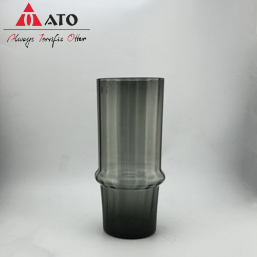 ATO Glassware Modern Grey Glass Vase Decoración para el hogar