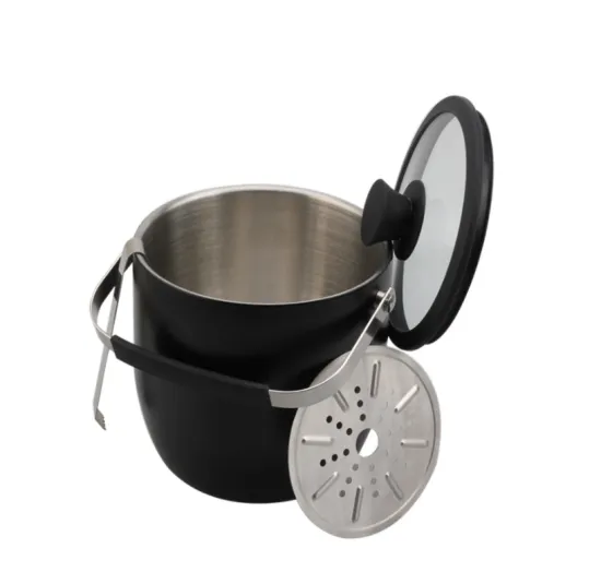 Metal ice bucket with handle