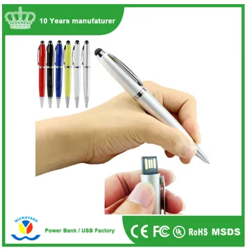 4GB-32GB Waterproof Ballpoint Pen USB 2.0 Memory Stick Pen Flash Drive with Screen Touch