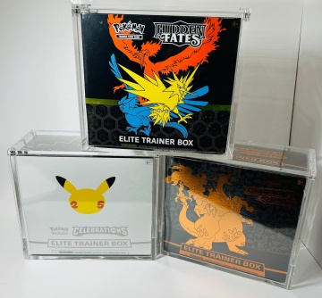 Modern Clear Acrylic Pokemon Cards 151 Card Booster Box Packs Original Display Box