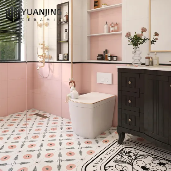 Beige, Pink, and White Porcelain Ceramic Bathroom Designs: A Popular Trend