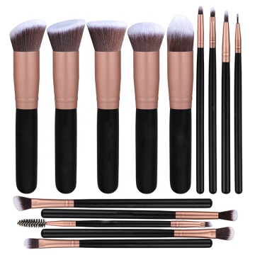 14pcs No Logo Beauty Tools Professionelle flache Kabuki Foundation Make -up -Pinselsets - Bestseller Luxus Opp -Tasche Synthetisches Haar