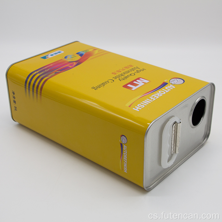 Čtvercová kovová nádoba na autolaky