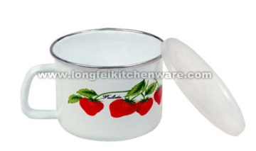 12cm Mug Seamless With Stainless Steel Rim Decor