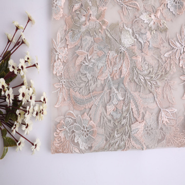 Multicolor Flower Embroidery On Nylon Korea Mesh