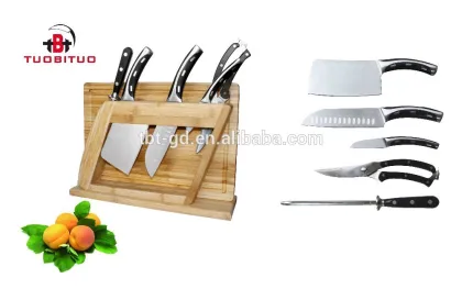 kitchenware including cleaver knife,santoku knife,scissors and sharpener