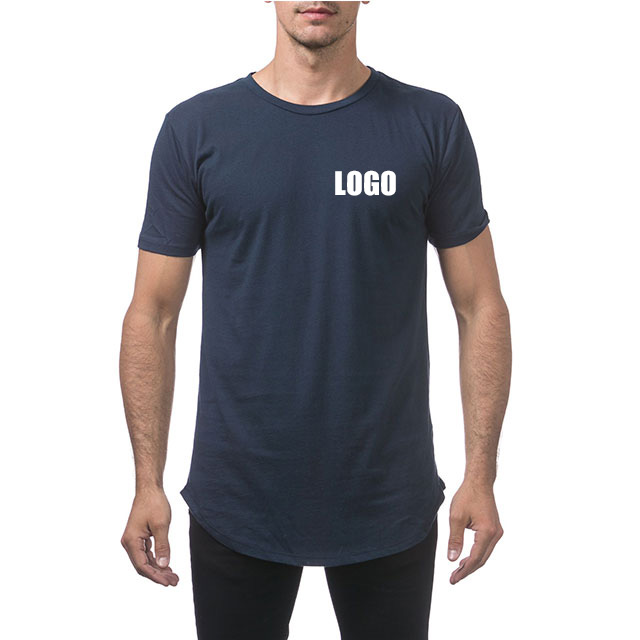 T-shirt blu navy maglietta a colori solidi personalizzati