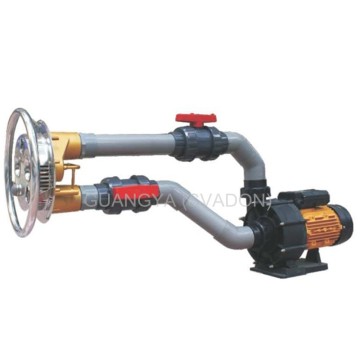 Swim training device with strong water current