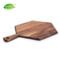 Placa de corte de madeira da acácia da pá do hexágono
