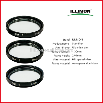 ILLIMON Most Popular professional High quality mobile phone camera filter, Star filter, 4 line/6 line/8 line For camera lens