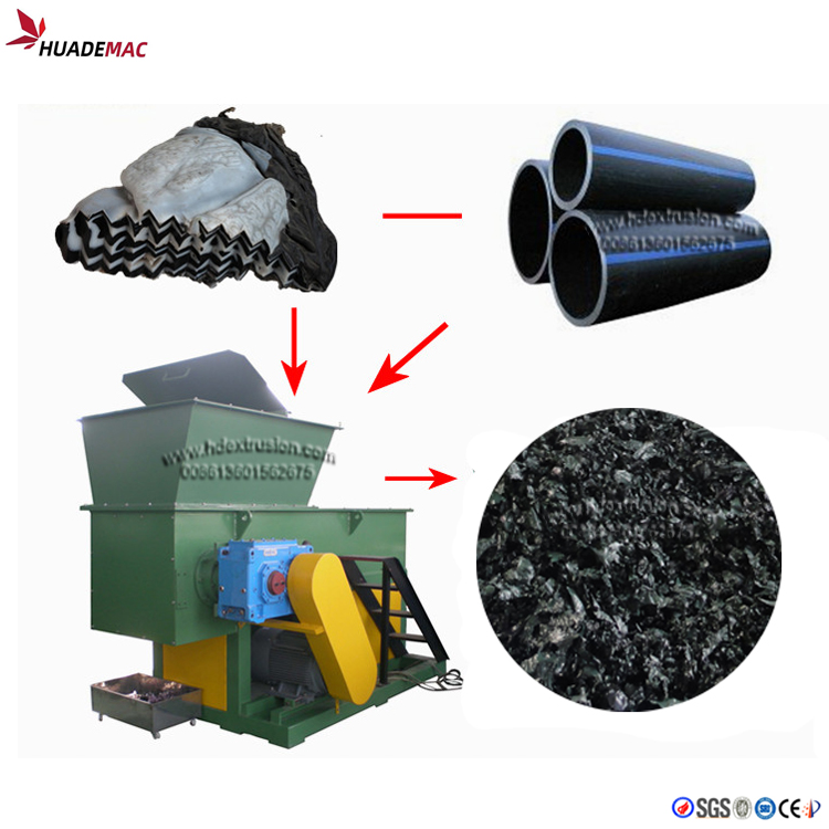 نفايات HDPE الأنابيب مفردة شافت التقطيع