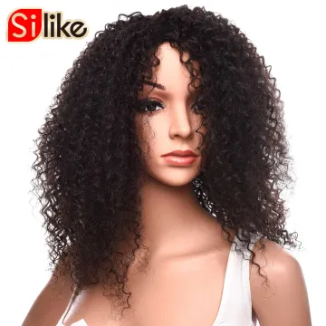 Popular  Style Kinky Curly 18" Long Ombre Lace Front Wigs Natural Hairline Heat Resistant Synthetic Hair Wigs For Women