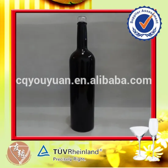 Wholesale 750 ml large volume black spray coloured wine bottles