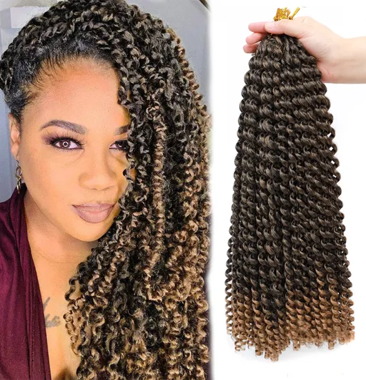 Passion Spring Twists Synthetic Crotchet Hair Extensions Ombre Crochet Braids Fiber Pre Looped Fluffy Twists Braiding Hair
