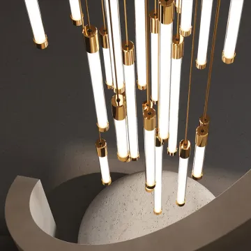 Customizable Modern Simple Loft Stair and Duplex Building Chandelier for Villa and Living Room Décor