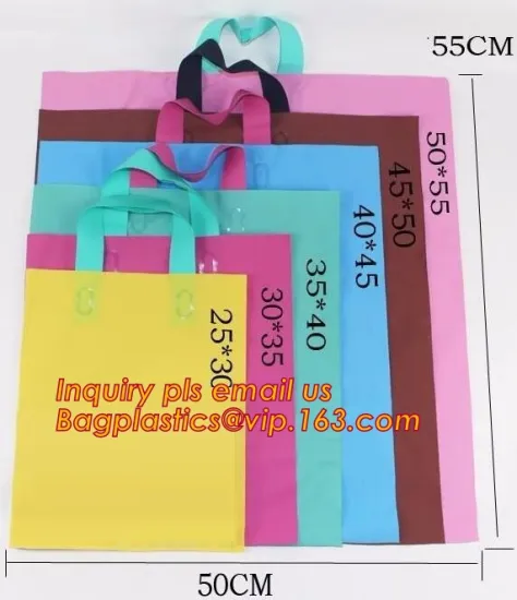 Promotion soft loop handle plastic bag, Soft loop handle plastic bag special designed HDPE plastic shopping bag, plastic shoppin