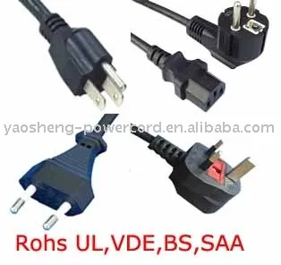 international approval power cord plug