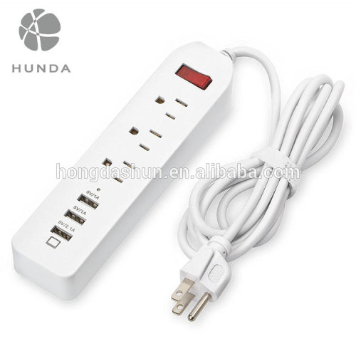 High quality America 1.8M Extension Lead Power Strip with 3-Gang USB Slots