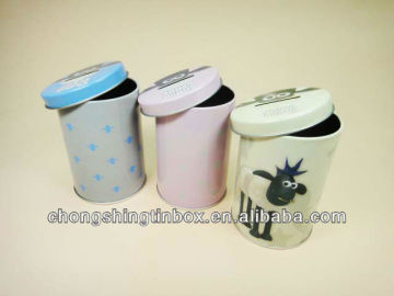 Cute round coin tin can for children