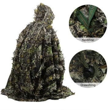 3D Leaves camouflage Suits sniper hunting Shooting clothes ghillie suitmoro Leaves Poncho Cloak Stealth cloak uniforme militar