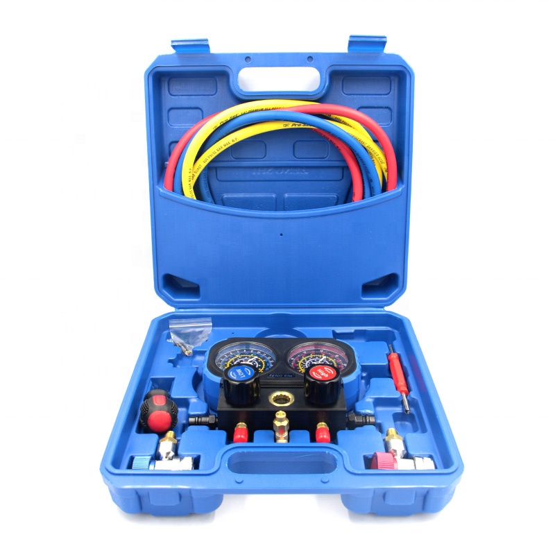 CT-536 ALC Aluminium Mifold Gauge Set HVAC Refrigeration System Auto Air Climating AC Charge R134A R502 R410A Mélange AC