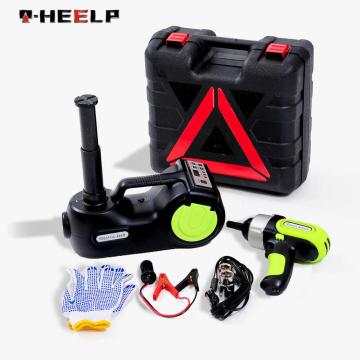 E-HEELP 3-in-1 Car Electric Hydraulic Jack with Inflator Pump LED Electric Impact Wrench Multifunctional Digital Jack