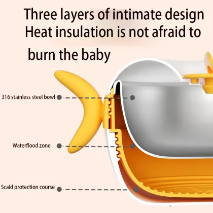 Stainless Steel Insulated Food Bowl for Toddlers
