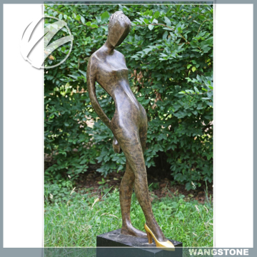 Life size abstract brass garden figurines