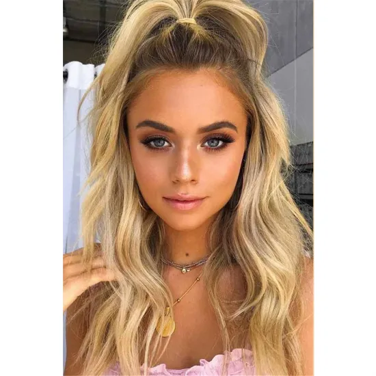 long wavy Ponytail Claw Hair 24 Inch Long Body Wave Ponytail hair Extension Synthetic Wrap Around Drawstring Hair with 1Clips