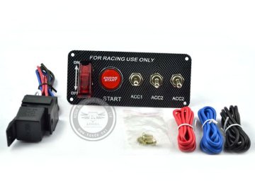 Racing Car Engine Start Push LED Button Toggle Ignition Switch Carbon Fiber Panel
