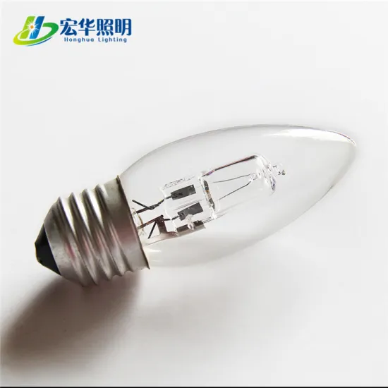 Eco Friendly C35 E14 28W Clear Glass Spotlight Halogen Bulbs for Decoration