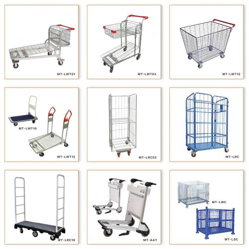 Double Deck Foldable Supermarket Warehouse Trolley