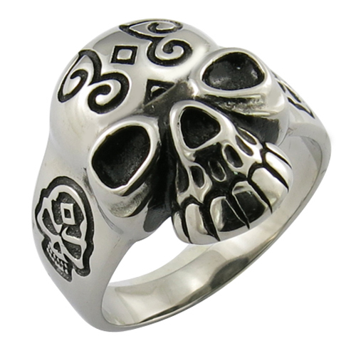 Stainless Steel Skull Biker Rings