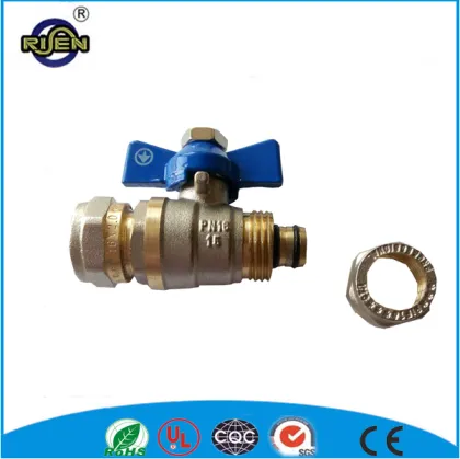 RS-500213 brass pex al pex ball valve double end swagelok valve