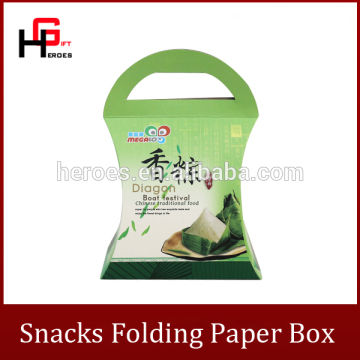 Trade Assurance Luxury Customized Packaging Snacks Paper Box With Handle