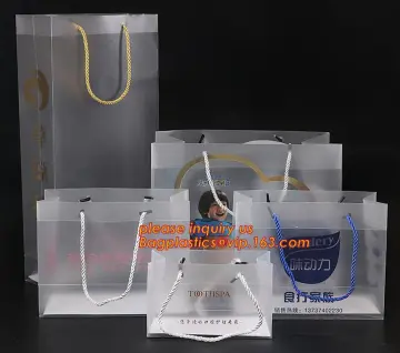 plastic side gusset PP gift bag for package, Plastic Promotional Shopping Gift Rope Handle PP Bag, plastic gift bags with logo