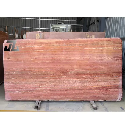 Red Travertine Slabs and Marble Backgrounds