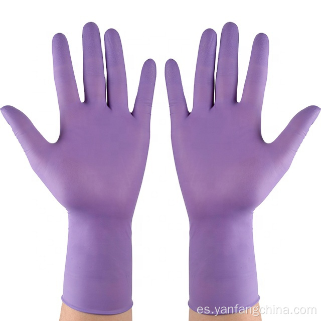 Guantes de látex de nitrilo de examen desechable sin polvo