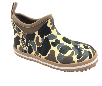 Langland Old School Camo Neoprene Rubber Deck Boots For Kids
