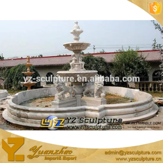 hot sale garden stone fountain sculpture with lion statue