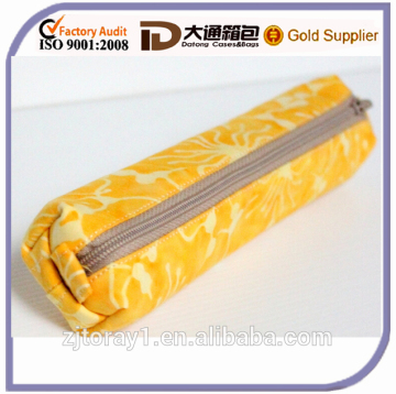 Yellow Lemon Zipper Small Canvas Cotton Pencil Case
