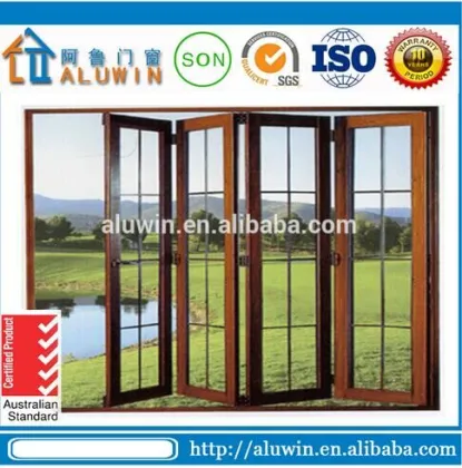 Mahogany and Teak wood Aluminum Folding Bifold Doors