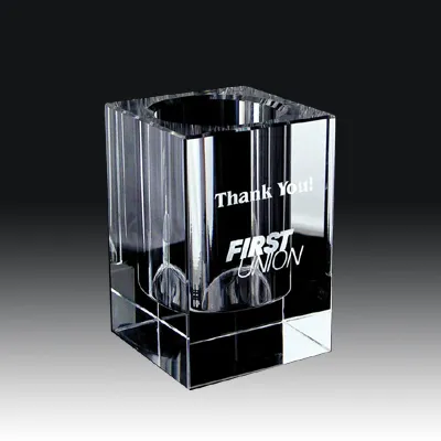 Crystal Pen Holder for Office Supplies and Business Gift