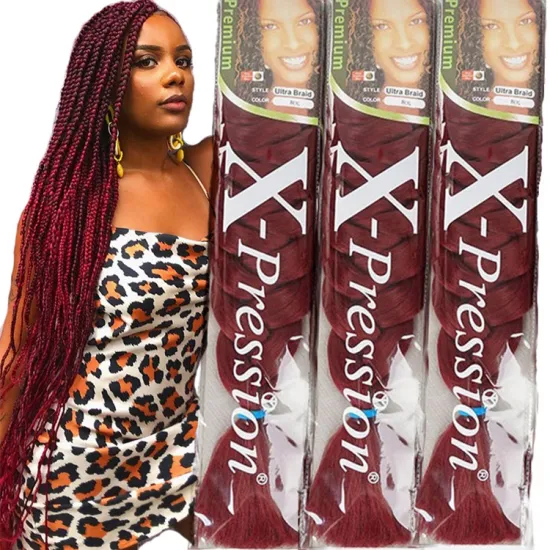 Wholesale Jumbo Braiding Hair Extensions Yaki Texture 41inch 165g Synthetic Fiber Braid Black Brown Box Braids Hair Attachment