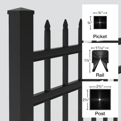 PVC coated decorative steel spear fence for garden