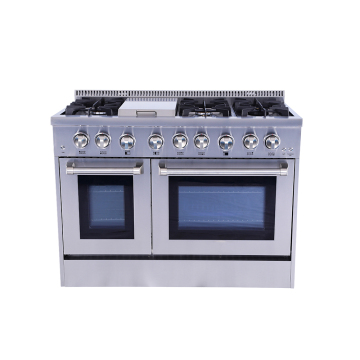 48 Inch  Double Oven Freestanding Silvery Gas Range With the Home Cookers
