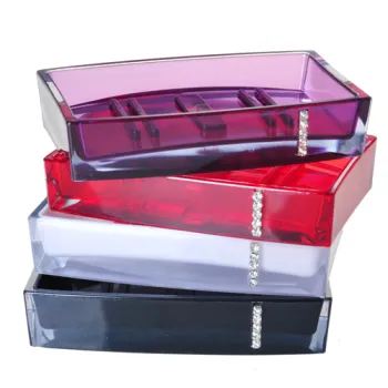 soap dish with rhinestone double thickness PS plastic bathroom ware