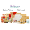 Custom Printed Stand Up Zipper Kraft Paper Bags