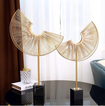 2023 Luxury Fan-shaped Modern Gold Home Decor Accessories